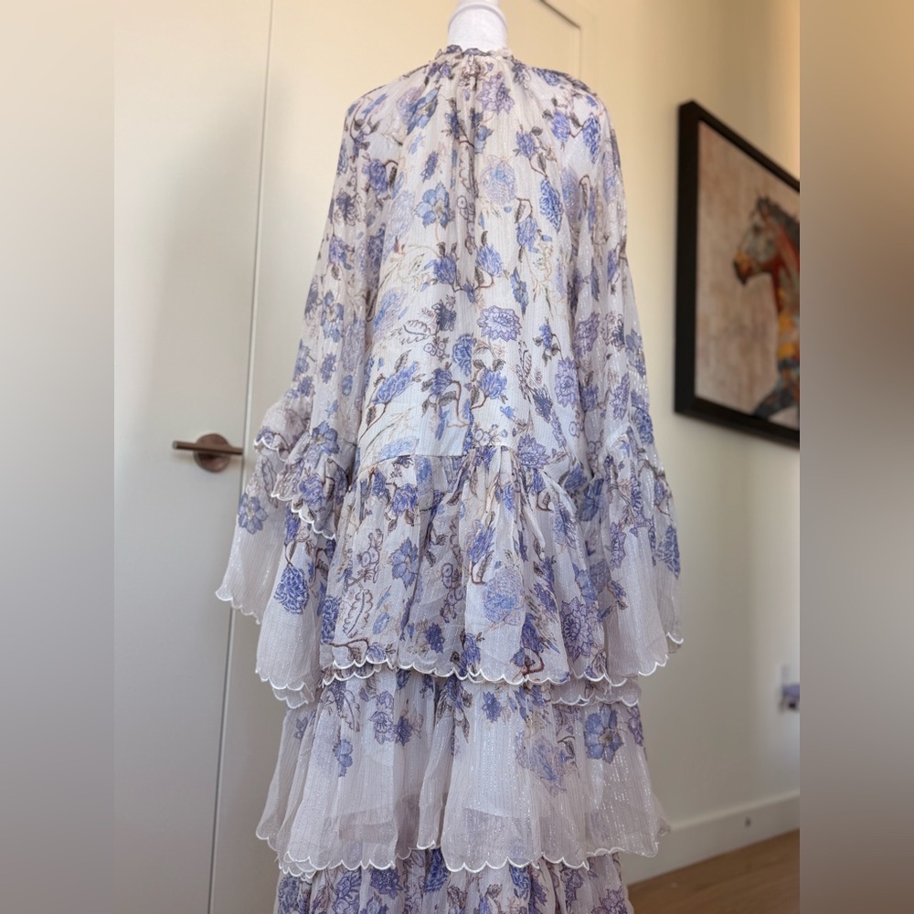 Floral Maxi Dress in Purple and Cream - Picture 2 of 15